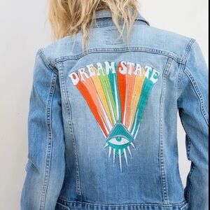 Revice Denim “Dream State” Embroidered Jean Jacket | Rainbow Eye Back Graphic